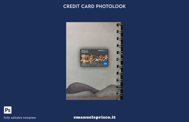 modello anteriore photolook della carta AMEX della banca Wells Fargo stile verif